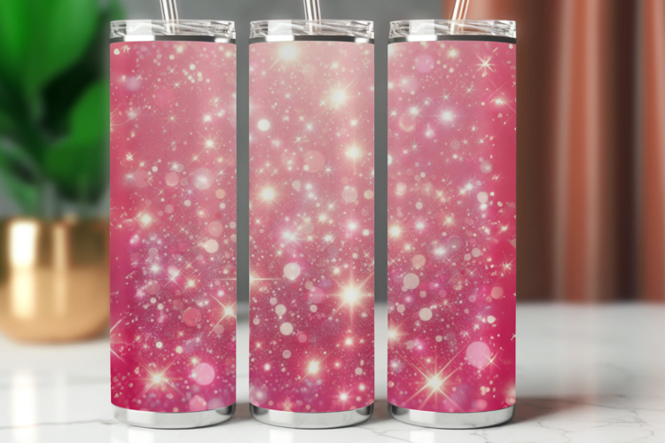Tumbler Wrap 20 oz - pink glitter