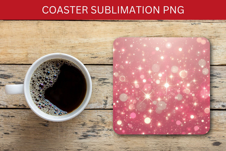 square coaster - pink glitters