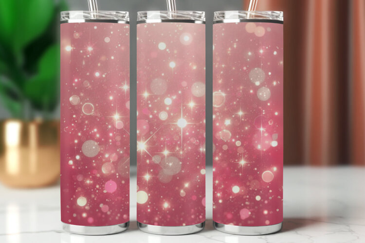 Tumbler Wrap 20 oz - pink glitter example image 1