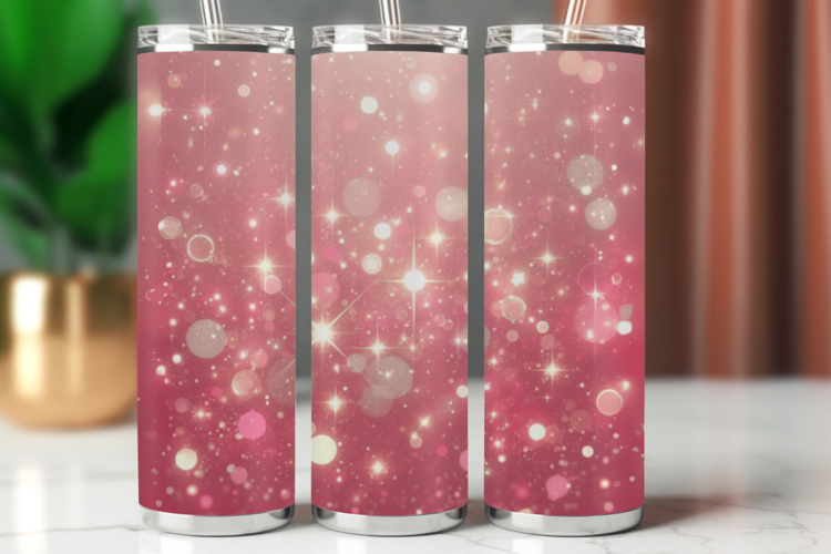 Tumbler Wrap 20 oz - pink glitter