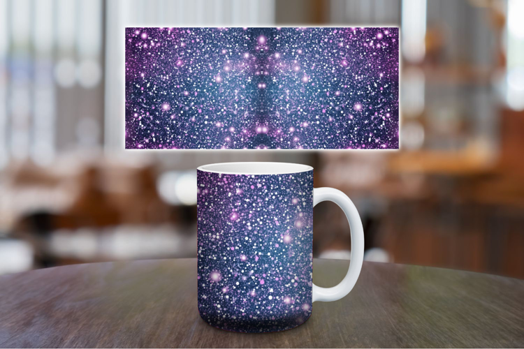 Mug Wrap Sublimation - cosmic glitter