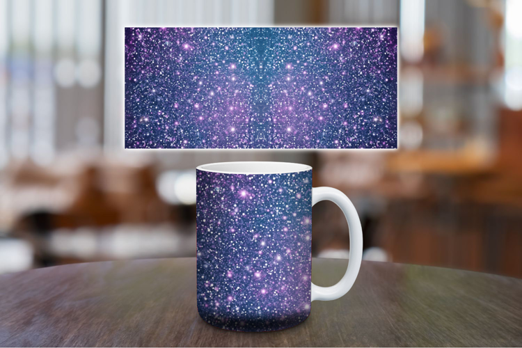 Mug Wrap Sublimation - cosmic glitter