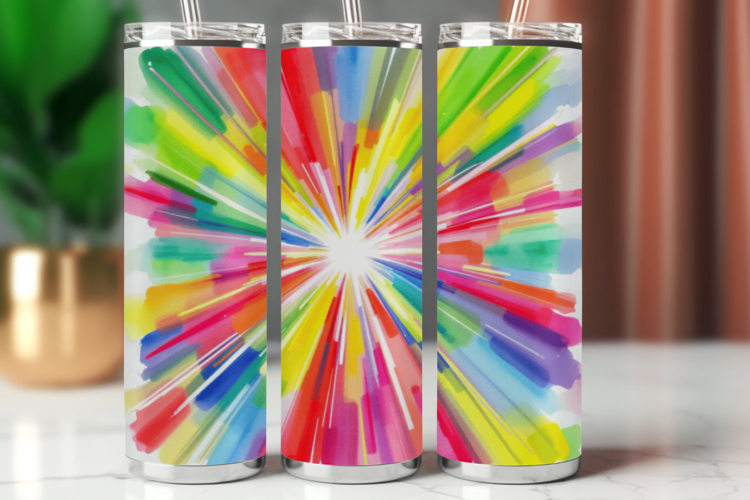 Tumbler Wrap 20 oz - watercolor rainbow