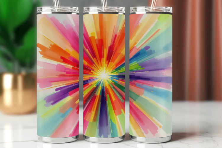 Tumbler Wrap 20 oz - watercolor rainbow
