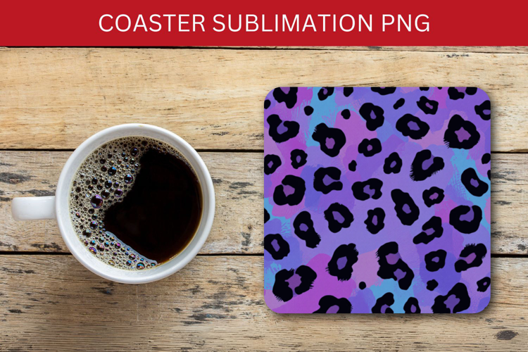 square coaster - leopard skin pattern
