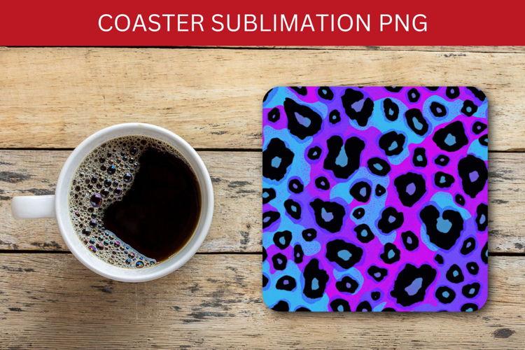 square coaster - leopard skin pattern