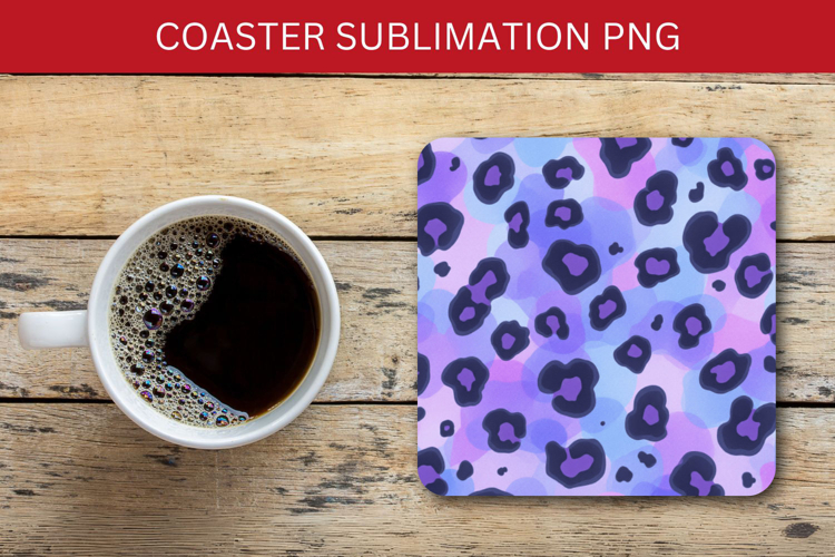 square coaster - leopard skin pattern