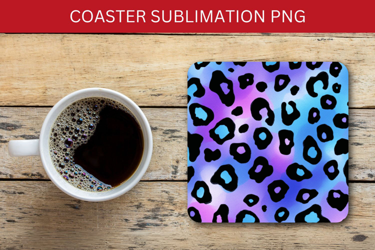 square coaster - leopard skin pattern