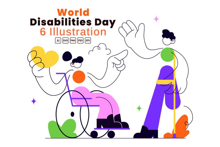 6 World Disabilities Day Illustration example image 1