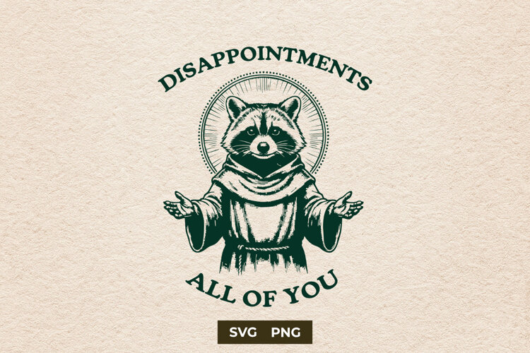 Funny Sarcastic Raccoon SVG Trash Panda Meme Design example image 1