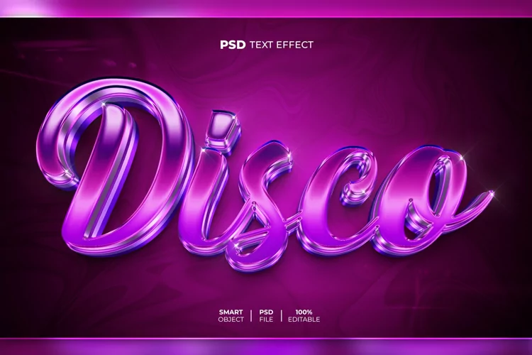 Disco 3D editable text effect