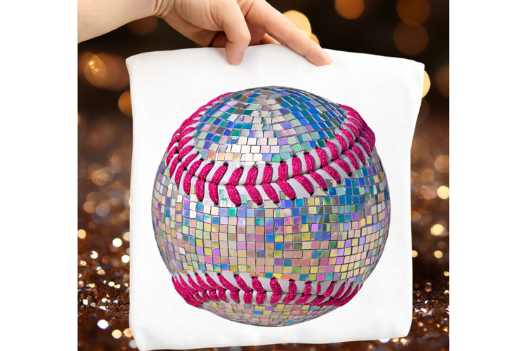 Disco Baseball PNG, Glitter Baseball Png
