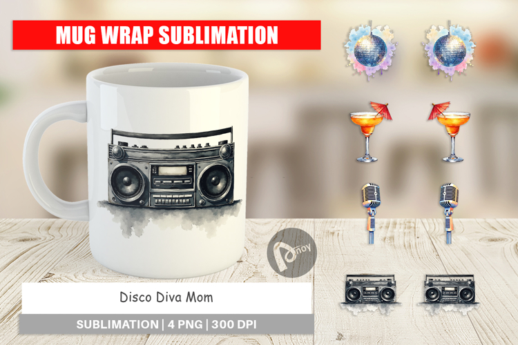 Disco Diva Mom Mug Wrap