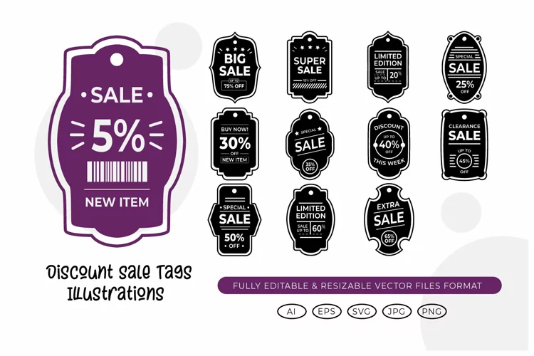 Discount Sale Tags Illustrations