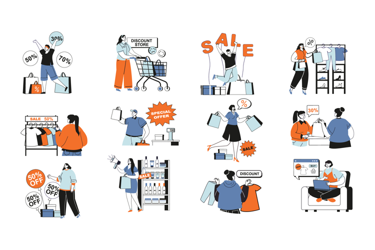 Discount Store Vector illustrations