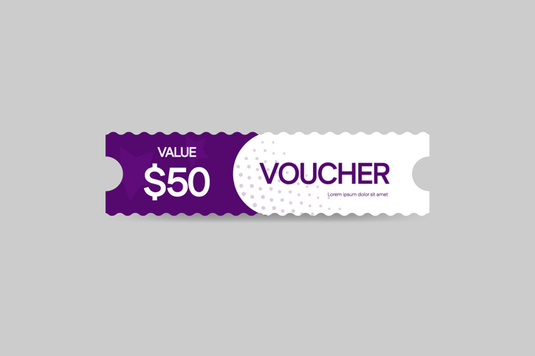 Discount voucher ticket template graphic element