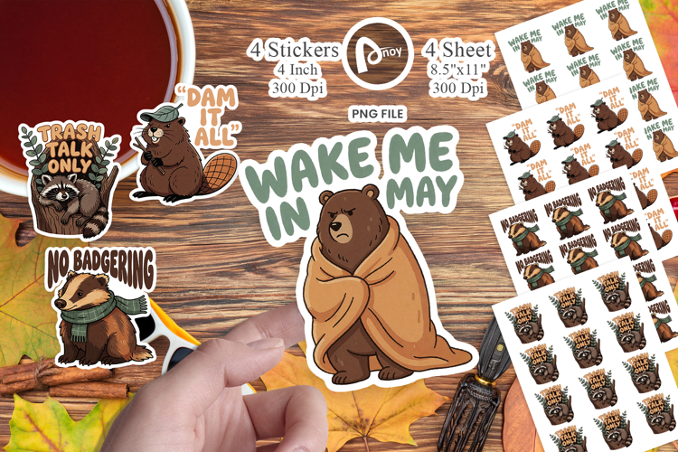 Autumn Hibernating Animals Sticker