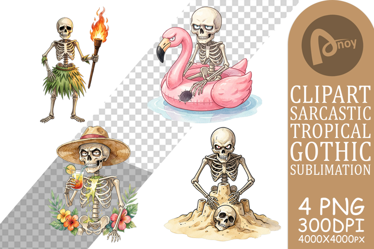 Disgruntled Summer Skeleton Sublimation