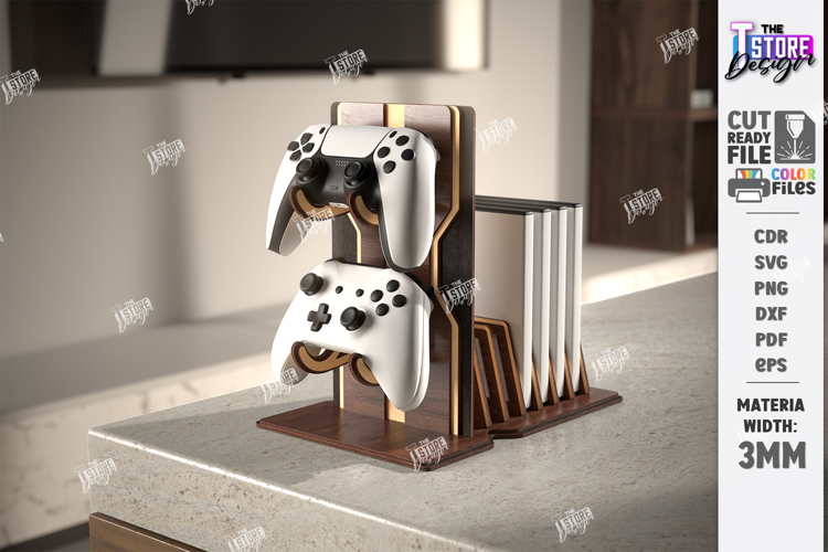 Game Controller Stand Laser Cut | Disc Holder | Gamer Gift