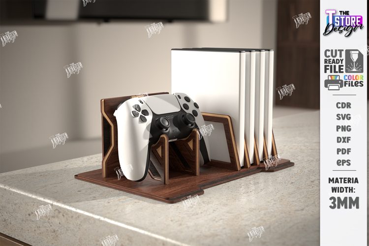 Game Controller Stand Laser Cut | Disc Holder | Gamer Gift