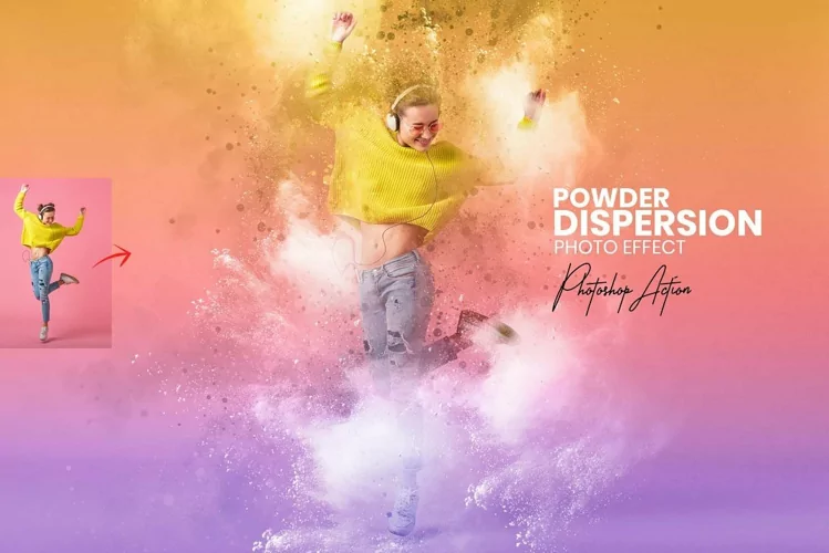Powder Dispersion Photoshop Actions