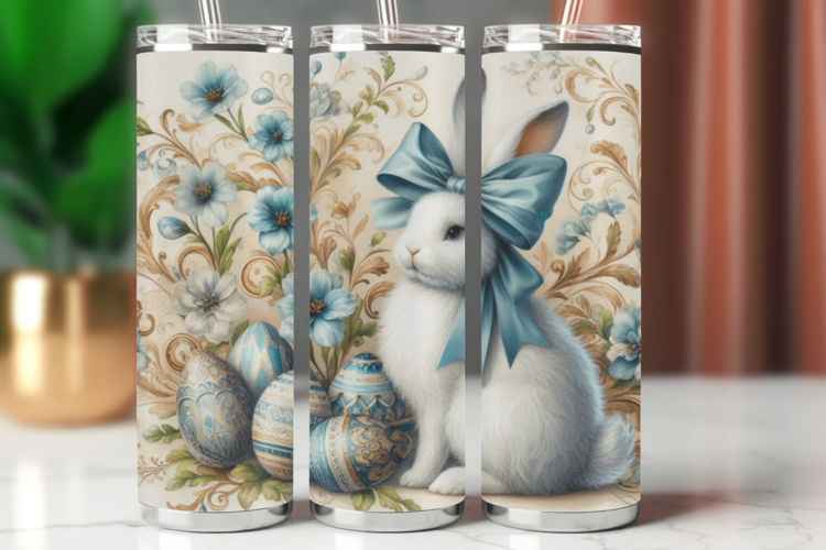 Tumbler Wrap 20 oz - vintage easter rabbit bunny