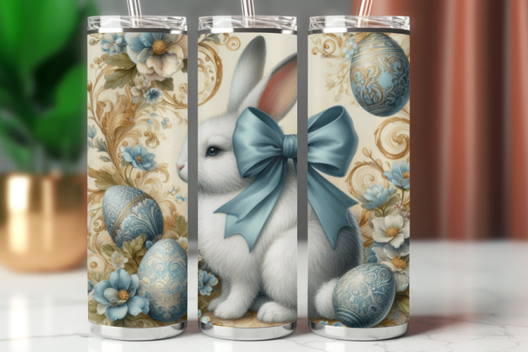 Tumbler Wrap 20 oz - vintage easter rabbit bunny