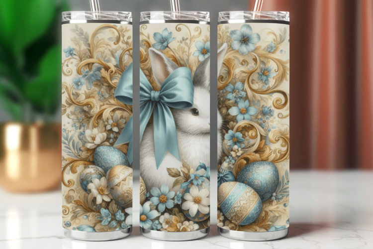 Tumbler Wrap 20 oz - vintage easter rabbit bunny