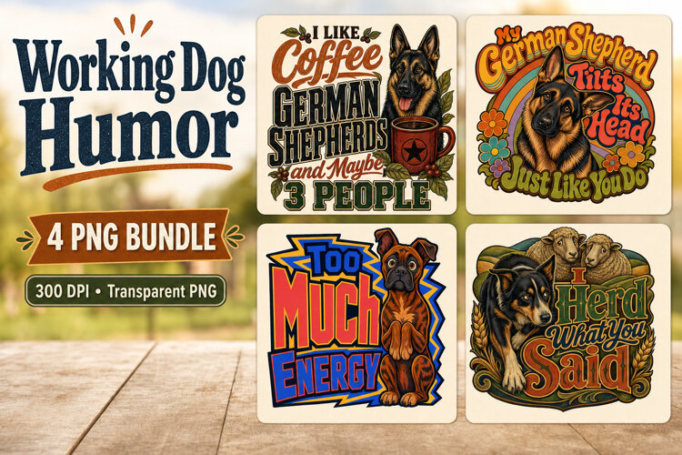 Funny German Shepherd & Herding Dog PNG example image 1