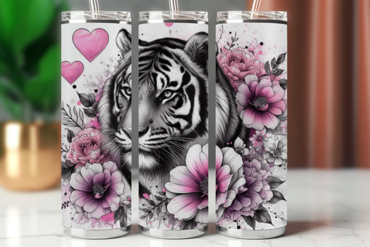 Tumbler Wrap 20 oz - watercolor tiger