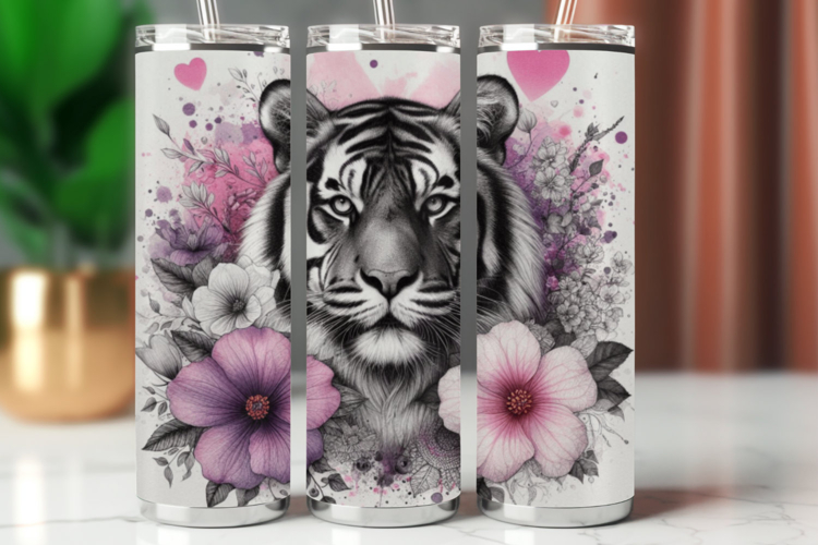 Tumbler Wrap 20 oz - watercolor tiger