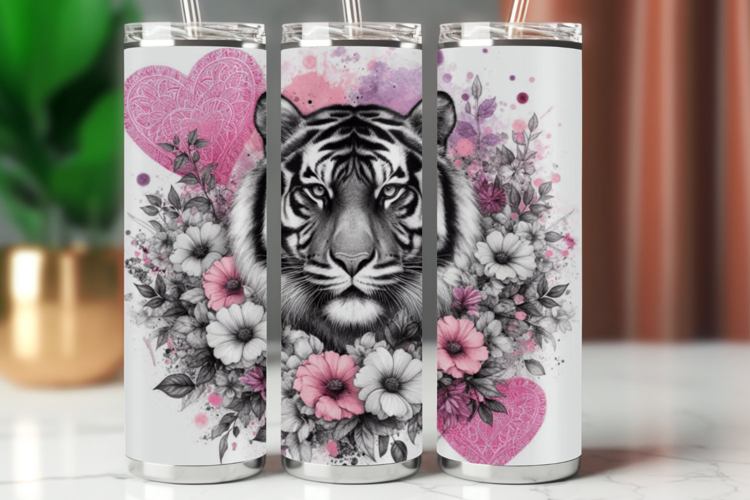 Tumbler Wrap 20 oz - watercolor tiger