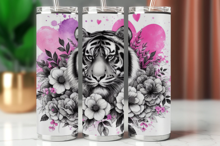 Tumbler Wrap 20 oz - watercolor tiger