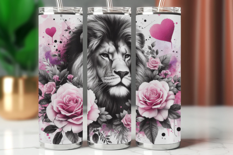 Tumbler Wrap 20 oz - watercolor lion