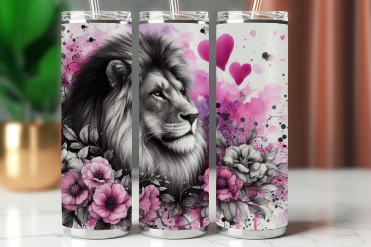 Tumbler Wrap 20 oz - watercolor lion