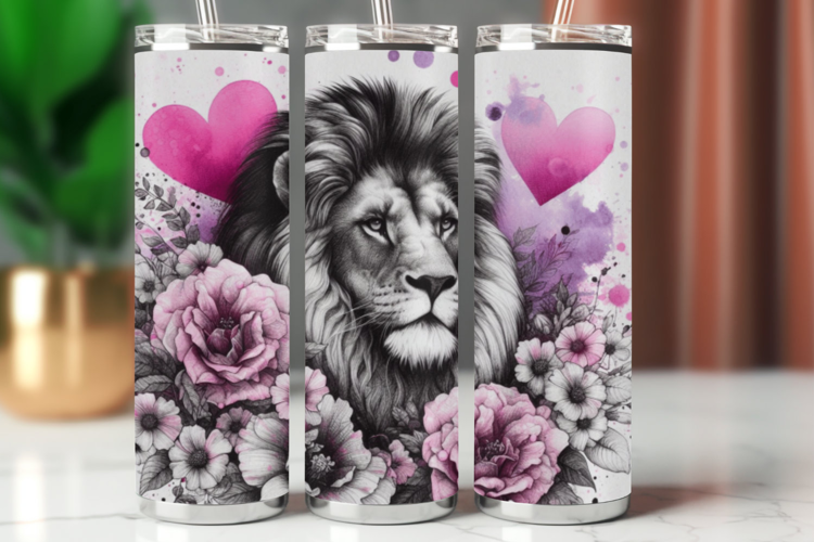Tumbler Wrap 20 oz - watercolor lion