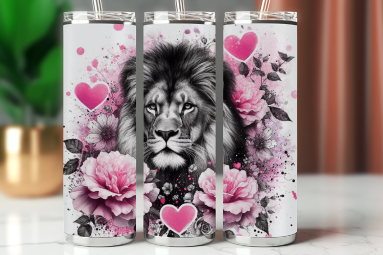 Tumbler Wrap 20 oz - watercolor lion