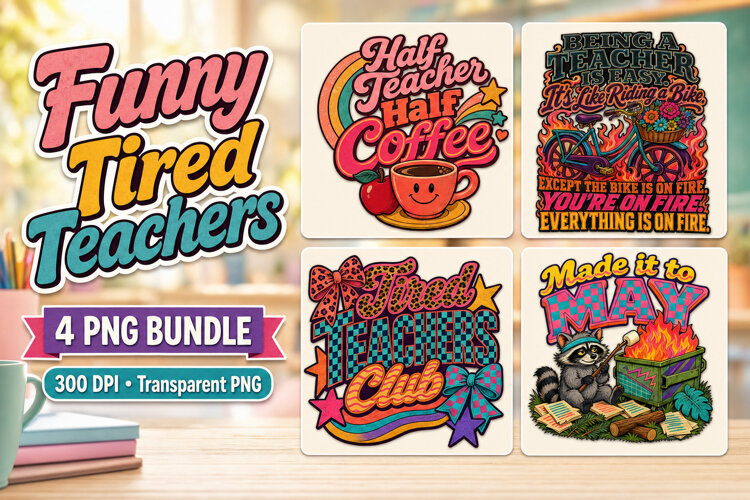 Funny Tired Teacher Shirt Designs, Coffee & End of School Ye example image 1