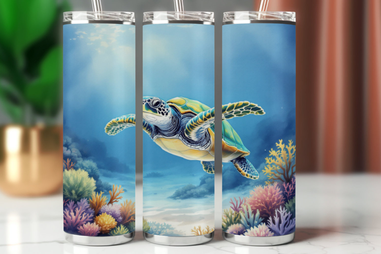 Tumbler Wrap 20 oz - sea turtle