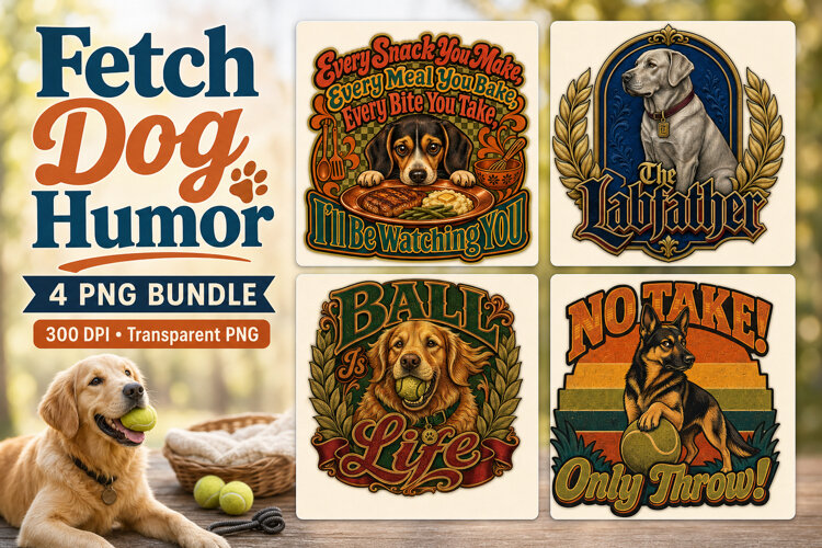 Funny Labrador Fetch Sayings 4 PNG example image 1