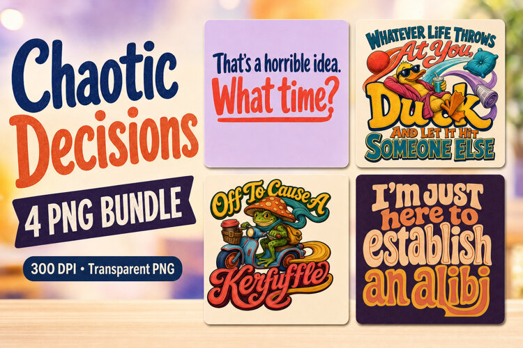 Funny Chaos Quotes 4 PNG for Shirts example image 1