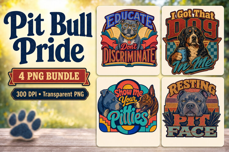 Funny Pit Bull Pride Sayings 4 PNG Digital example image 1