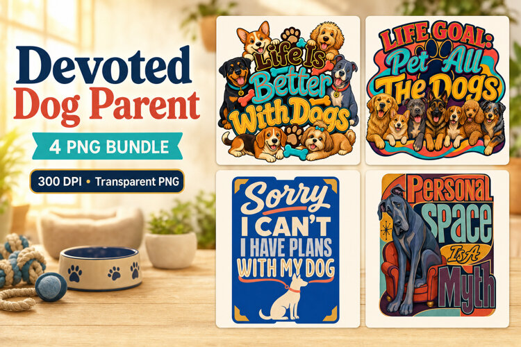 Funny Dog Parent Sayings PNG - 4 Designs example image 1