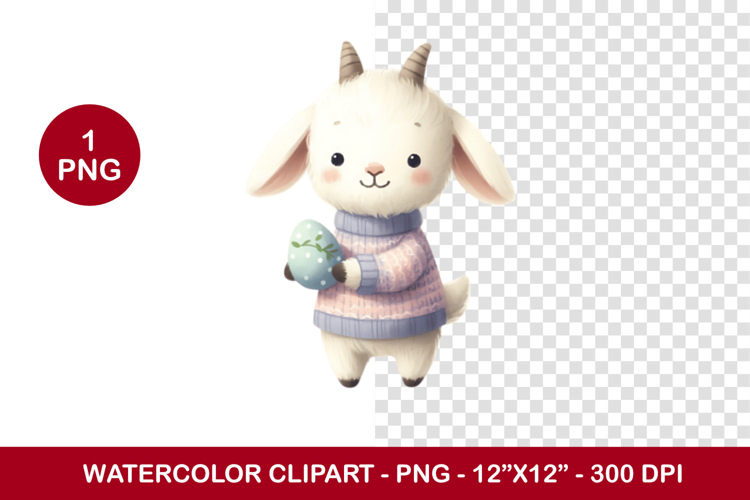 watercolor clipart png - easter egg lamb