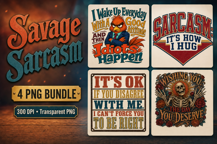 Savage Sarcastic Quotes 4 PNG Digital