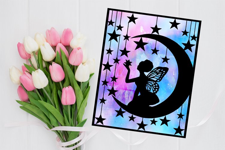 Moon Fairy Paper Cut Template, Fairy SVG, Fantasy SVG (1410127) | Paper ...