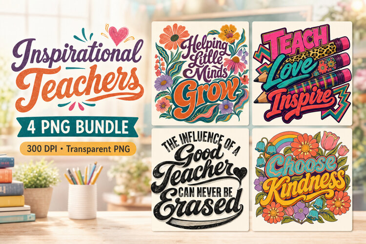 Inspirational Teacher Shirt Designs 4 PNG example image 1