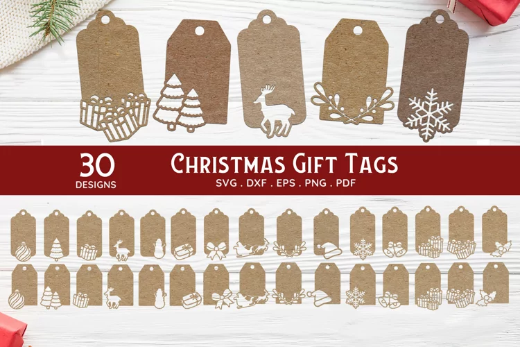 Christmas Gift Tag svg bundle | Gift Tag laser svg cut file