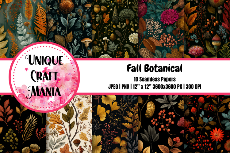 Fall Botanical Seamless Pattern