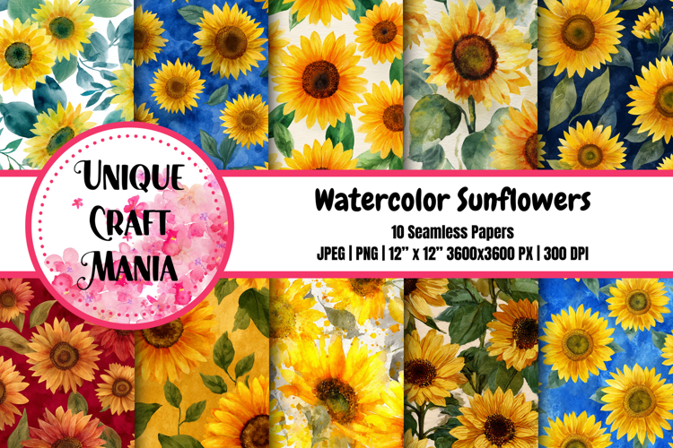 Watercolor Sunflower Clipart Image 11